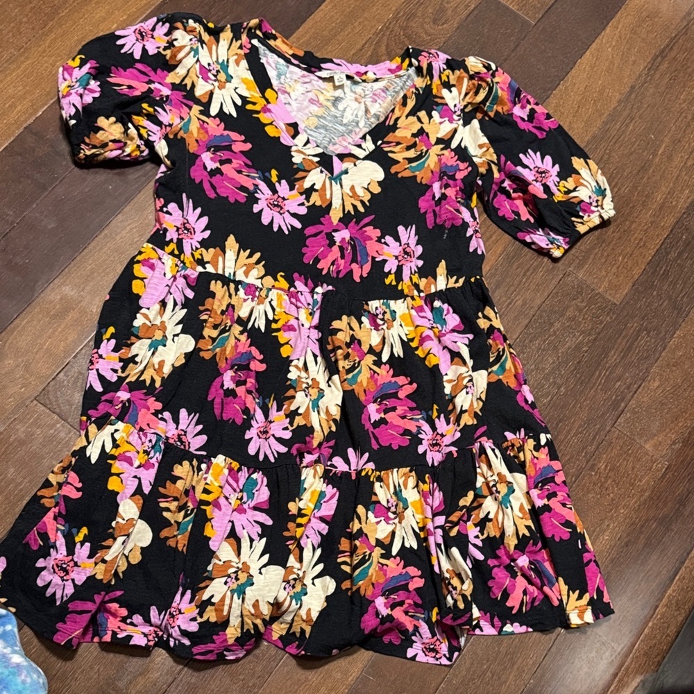 The Pioneer Woman Floral Midi Dress - Black, Pink, Orange